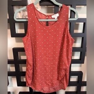 LOFT Rust Polka Dot Sleeveless Camisole